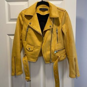 Zara Yellow Moto Jacket